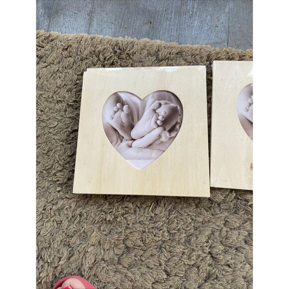 Wooden Heart Lovers Babies Picture Frame Wedding Photo Children Pets 8” Lot Of 4 - Picture 3 of 5